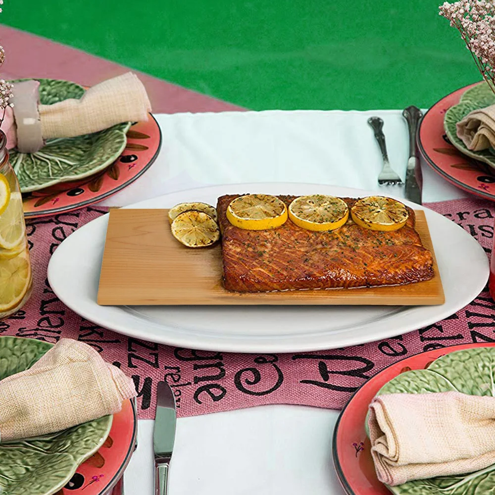 Billig 5 stücke 12 stücke Zeder Grillen Planken BBQ Werkzeuge Küche Zubehör Antihaft Grillen Matten Grill Werkzeug Grillen Planken