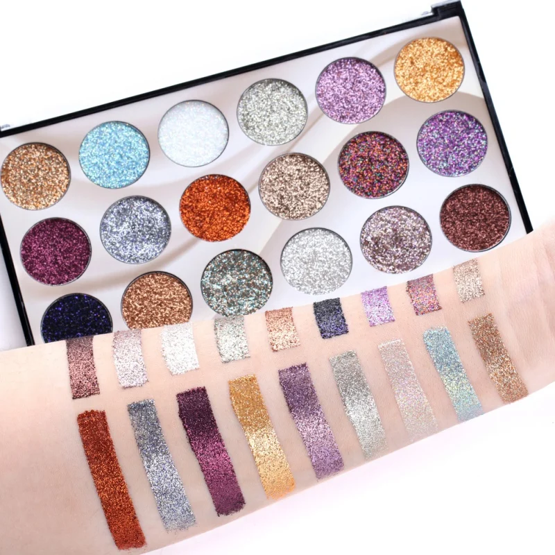 18-color Shimmer Тени для век Палитра Водонепроницаемый грязеотталкивающий стойкий Блестящий макияж палитра красоты глазурованная-u