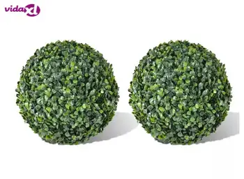 

VidaXL 2 Pcs 35 Cm Boxwood Ball Set Artificial Leaf Topiary Ball Home Decoration Outdoor Garden Use Weather-Resistant
