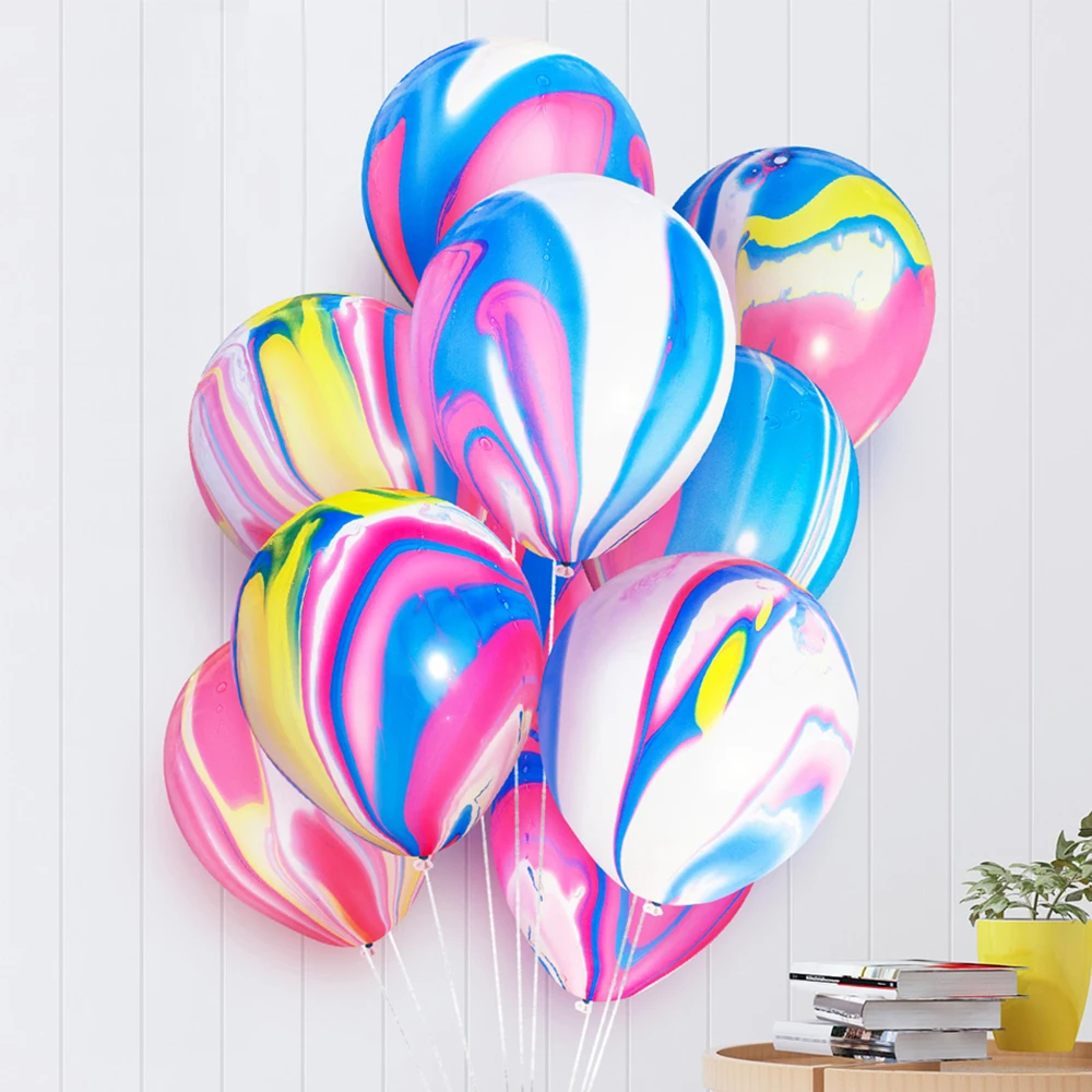 

20Pcs Colorful Agate Balloons Wedding Birthday Party Decorations Kids Anniversaire Cloud Marble Painted Latex Air Balloon Balony
