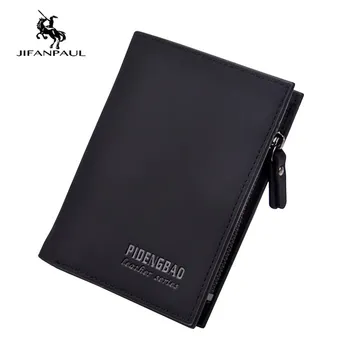 

JIFANPAUL 2020 New European and American new men's wallet short cross-section ticket clip contrast color matte leather wallet