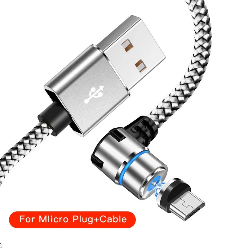 For Micro Магнитный usb-кабель для быстрой зарядки на 90 градусов, кабель типа C, магнитный кабель для зарядки и передачи данных, кабель для зарядки Micro USB, кабель для зарядки телефона, игровой кабель, usb-шнур - Цвет: For Micro