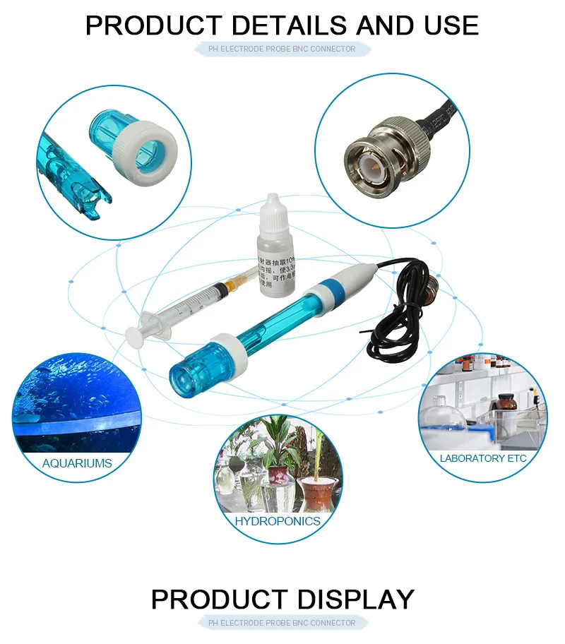 

PH Electrode Probe BNC Digital Connector For Aquarium PH Controller Meter Sensor Gib