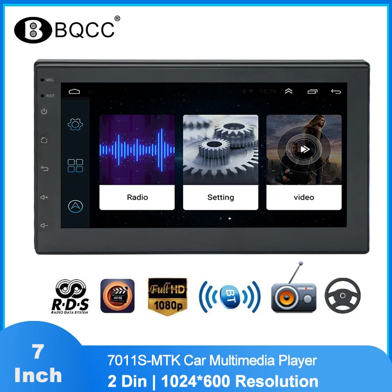 Автомагнитола 2 din Android 10 1 сенсорный экран 7 дюймов HD Автомобильный плеер Bluetooth Wi-Fi