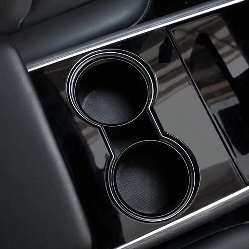 Автомобиль для салона для заднего сиденья водная чашка удерживающая украшение чашка украшение рамка Крышка отделка для Tesla модель 3 Аксессуары