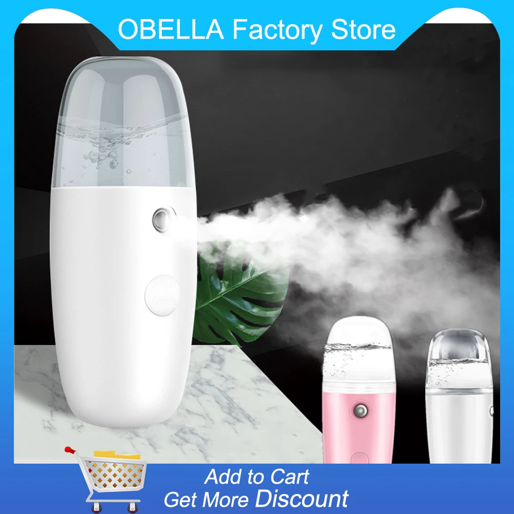 

30ml USB Rechargable Humidifier Air Diffuser Handheld Water Ultrasonic Nano Essential Car Oil Steamed Face With Light For Home