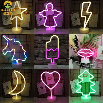 

Insled Desktop Neon Moon Flamingo Pineapple Decorative Base Night Light Christmas Holiday Lamp