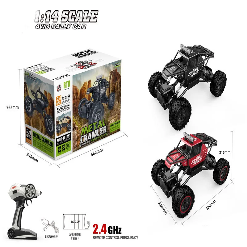 

Children Remote Control Climbing Mountain Bigfoot Four-Wheel Drive Remote Control Car Toy Model 1: 14 off-Road Rock Crawler