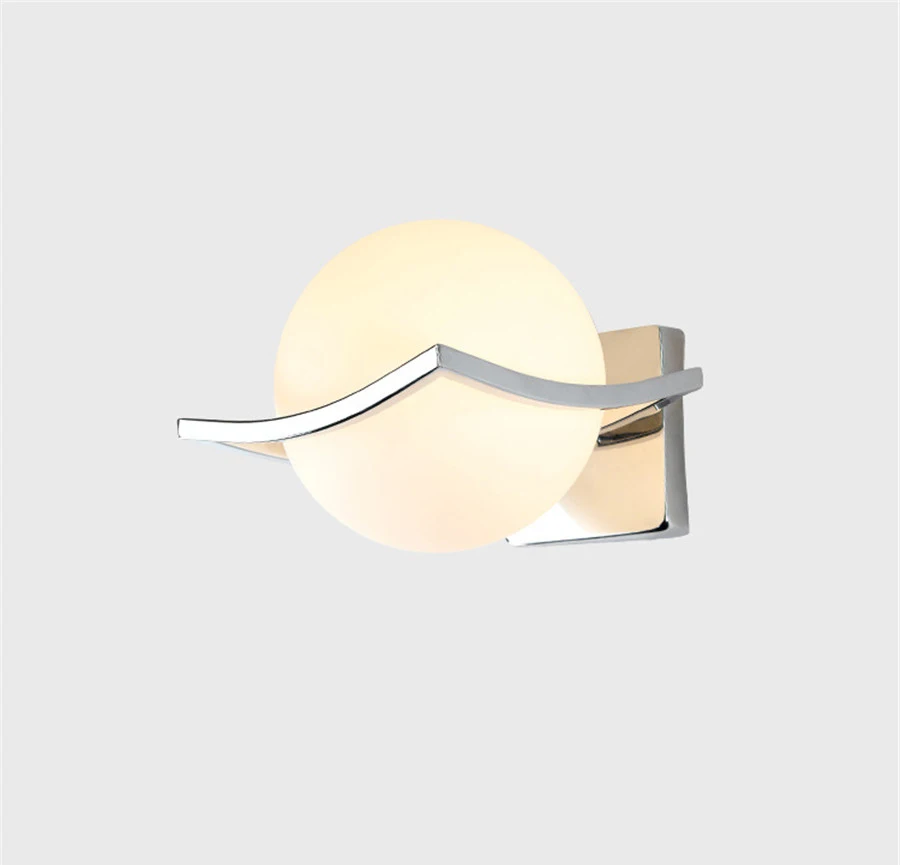 Modern Metal Glass Ball Wall Lamp Led Indoor Wall Lights Fixture for Aisle Corridor Bathroom Bedroom Bedside Lamp Decoration