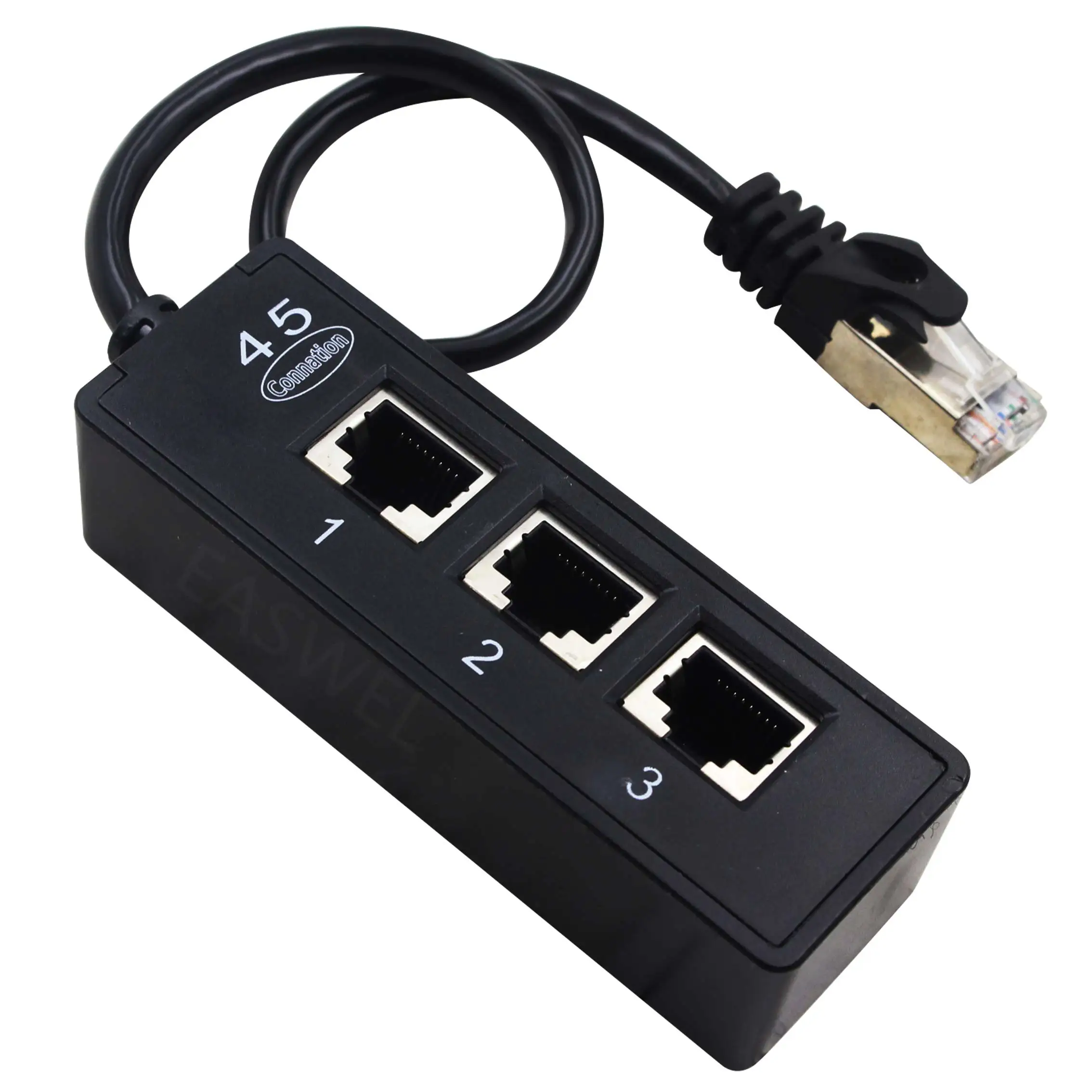 50pcs LAN Ethernet Network RJ45 1 Male To 3 Female Connector Splitter Adapter Cable