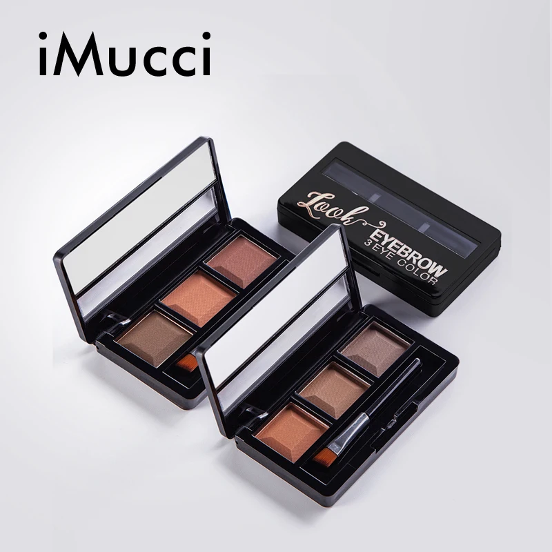 

iMucci Eyebrow Powder 3 Colors Eye brow Powder Palette Waterproof and Smudge Proof With Mirror and Eyebrow Brushes Inside