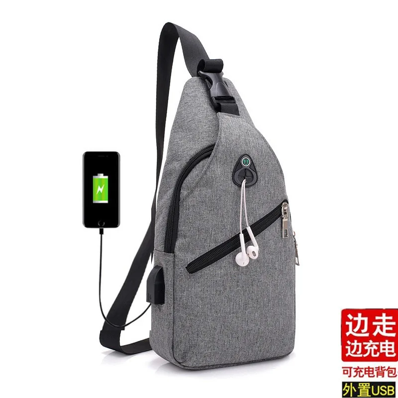 

Cross Border for Creative Fashion USB Charging Chest Pack MEN'S Messenger Bag Wearable Portable Headset Shoulder Bag Southeast A