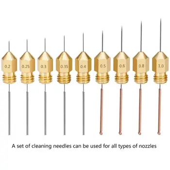 

5PCS 3D Printer Parts Stainless Steel Metal Nozzle Cleaning Needle Drill Bit 0.2mm-1mm for V6 J-head Hotend Nozzles S15 20