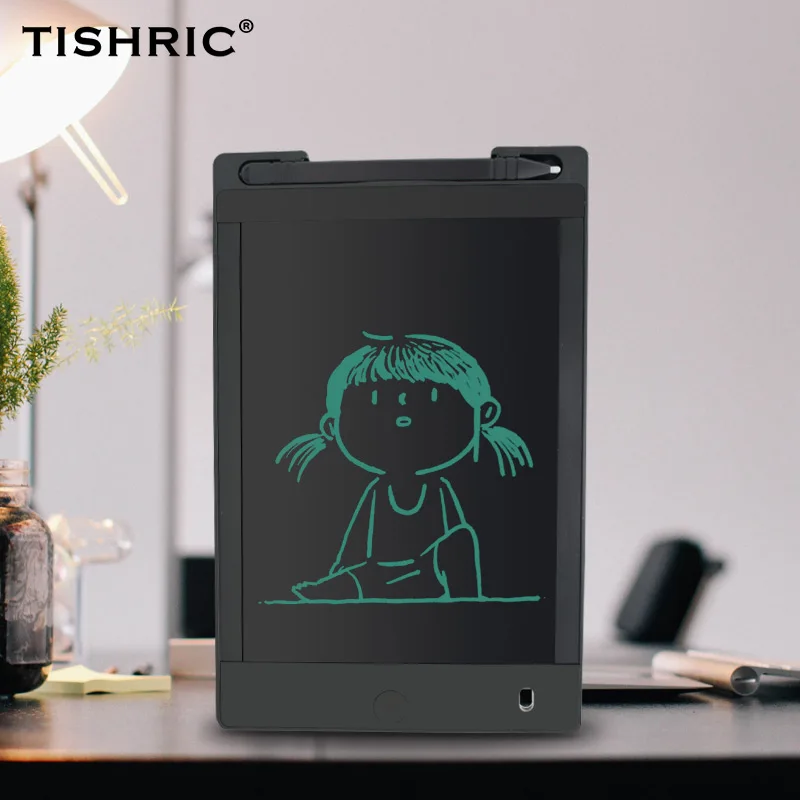 black with lock TISHRIC бизнес 8," дюймовый графический планшет стилус/ЖК-планшет для письма Цифровой графический планшет для рукописного ввода детская доска для письма сенсорная панель - Цвет: black with lock