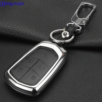 

5 Buttons Zinc Alloy Leather Car Key Cover Case for Cadillac CTS ATS 28T CTS-V coupe SRX Escalade srx atsl xts 2015 Car Key