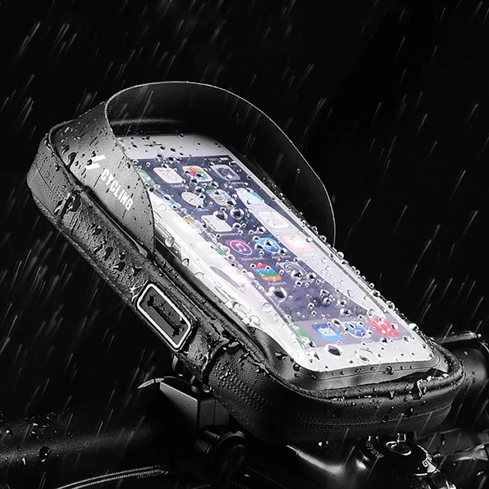 Сумка для руля велосипеда MTB, Кронштейн для мобильного телефона, посылка, навигационное оборудование для езды на велосипеде, универсальная Водонепроницаемая передняя сумка
