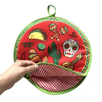 

12 Inch Tortilla Pancake Warmer Pouch Insulated Microwavable Fabric Bag Holder Keeps Warm For Over 2 Hour For Corn Flour Burrito