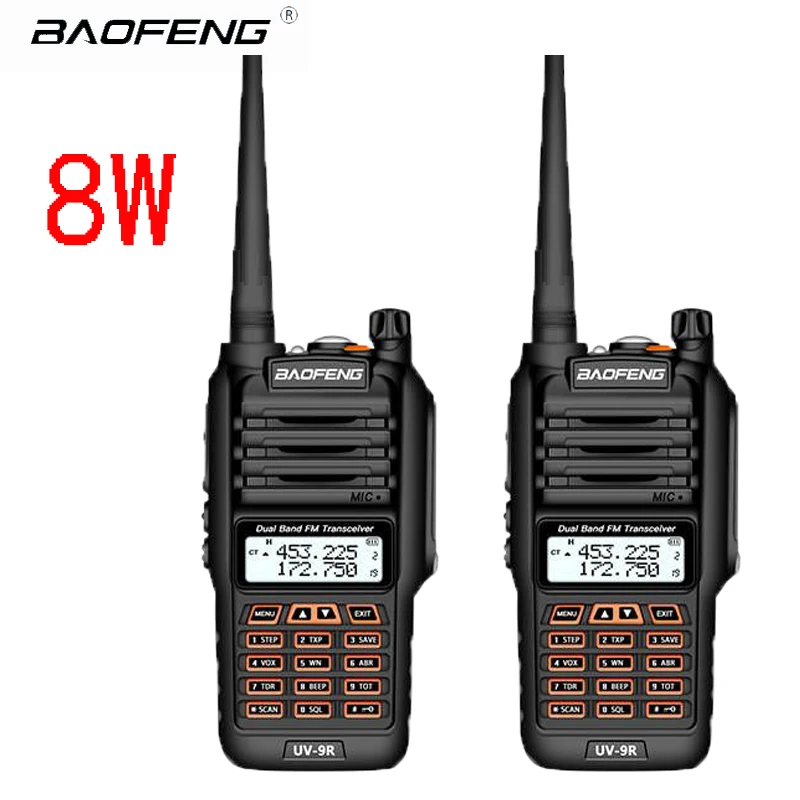 

2pcs Baofeng UV-9R Waterproof Walkie Talkie 8W Two Way Radio Dual Band Handheld 10km long range UV9R CB Ham portable Radio