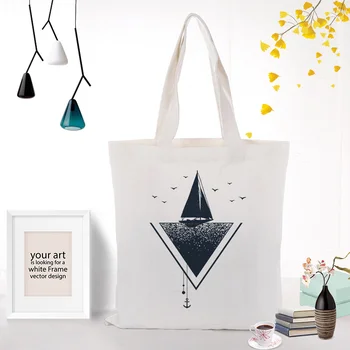 

Tote Bag Shopping Bag Text DIY black illustration Canvas Handbag Daily Use Custom Print Logo Eco Reusable Recycle