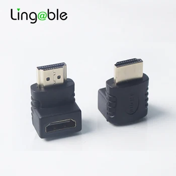 

Lingable Adapter HDMI Right Angle 90 Degree male to female M/F Extension Coupler Connector Converter Gold Plated for HDTV 1080P