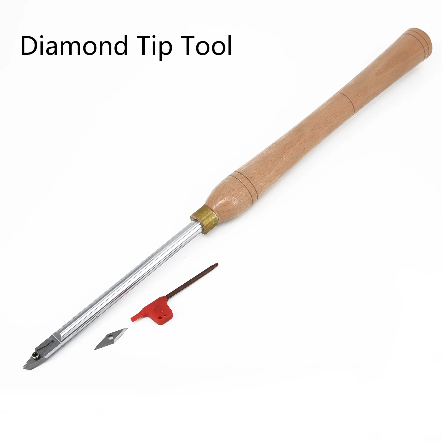 

Wood Turning Carbide Cutter Tools Straight Wood Handle Round/Square/Diamond Tips