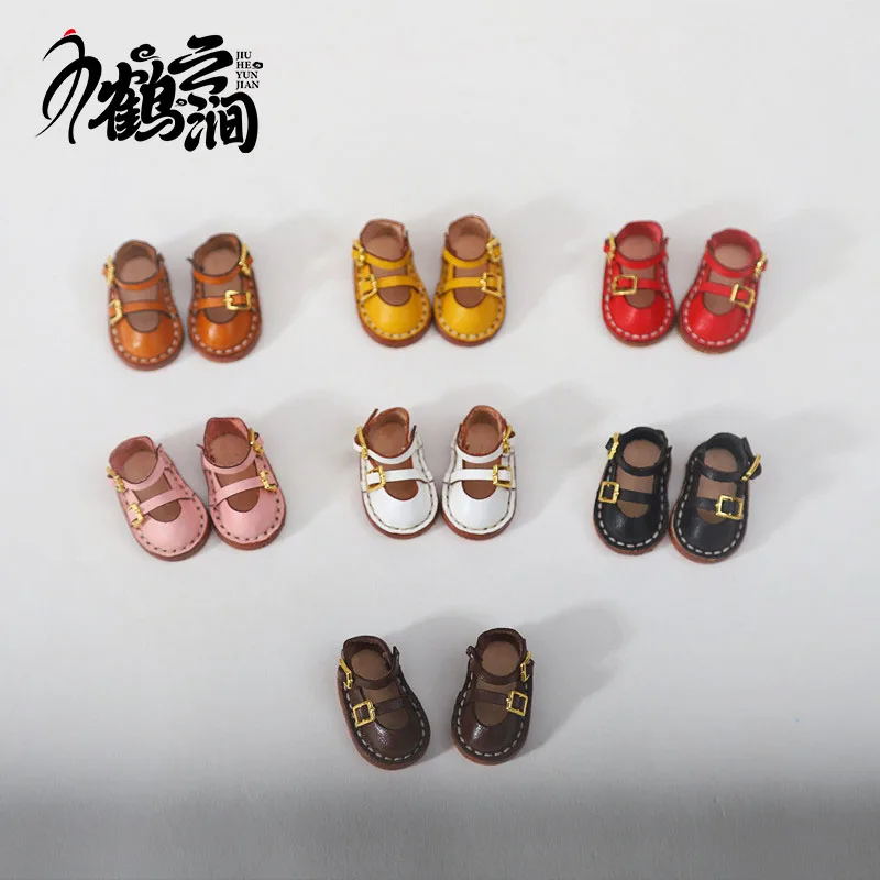 Mini Leather Shoes 1/6 1/8 1/12 OB11 Blyths Ob22 Ob24 Doll Shoes Double Shoes Shoes Toy Accessories 3.0 * 1.8cm
