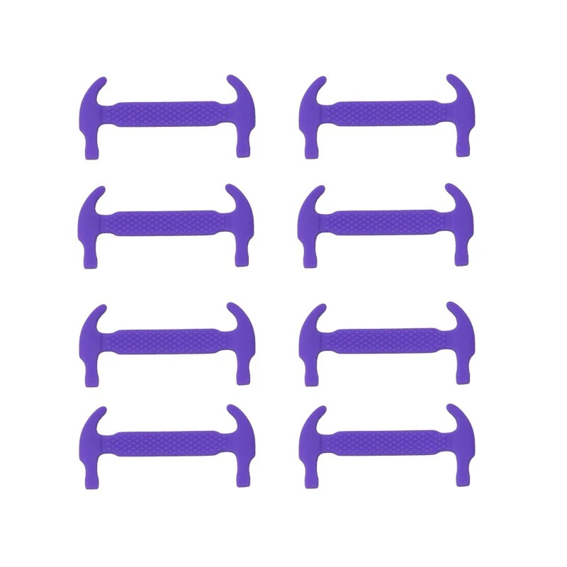 16pcs-Purple 16 шт./компл. эластичные силиконовые шнурки для обуви практичная модная Для мужчин Для женщин ленивый молоток Тип обуви теннисные туфли с кружевами; шнурки без завязок; - Цвет: 16pcs-Purple