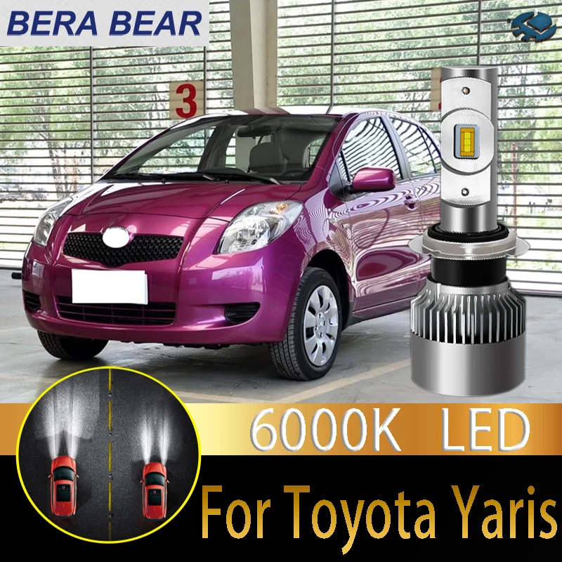 Автомобильный головной светильник BERA BEAR, светодиодный светильник для Toyota Yaris Vitz, светодиодный автомобильный светильник 6000K 10000лм, белый светильник, автомобильный головной светильник 2X