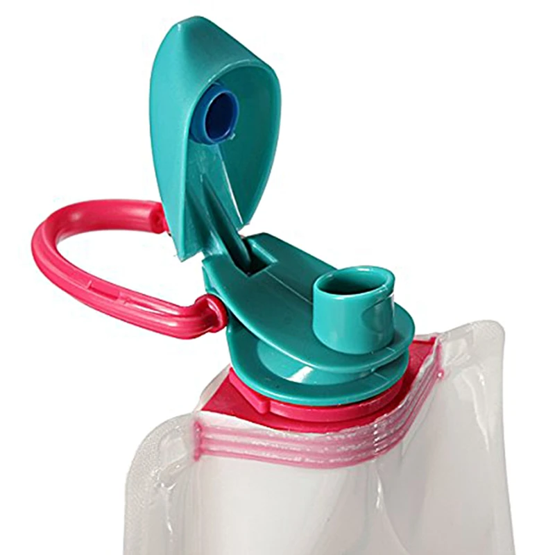 2pcs 700 ML Foldable Reusable Water Bag Drink Bottle BPa Bicycle Bottle- White& Black