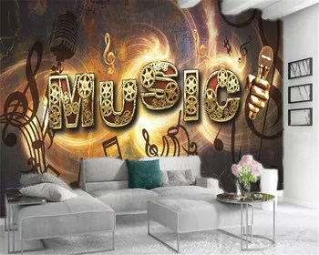 

3d Wallpaper For Nightclubs Splendid Fireworks Jumping Music Notes Custom Premium Bar KTV Silk Mural Wallpaper