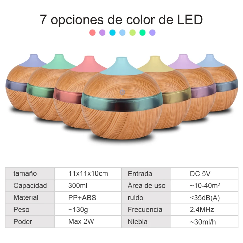 Goedkoop Kbaybo 300 Ml Mini Usb Luchtbevochtiger Essentiële Olie Diffusers Elektrische Luchtbevochtiger Mist Maker Met Led Nachtlampje Houtnerf Voor thuis