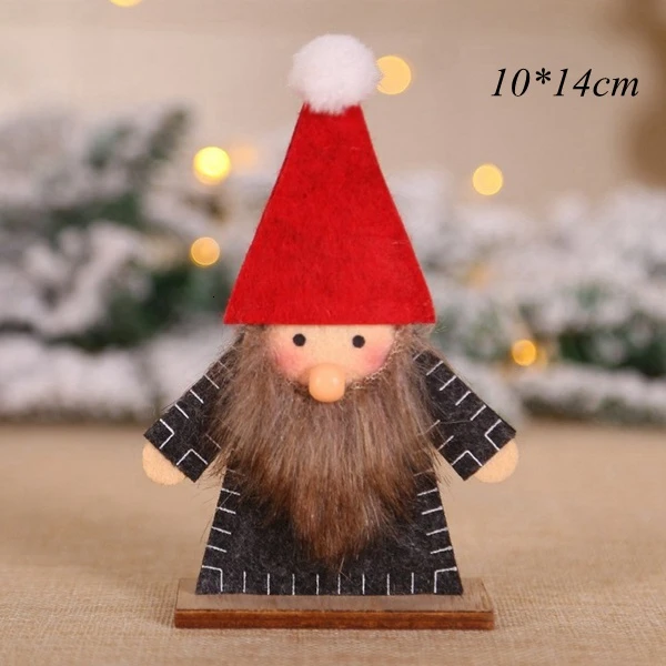 Santa Claus B 1 шт., 3 размера, Рождественский олень, Деревянная Рождественская елка, пушистая подвеска "Олень", украшения для дома, Рождественская вечеринка, декоративные принадлежности, детские игрушки - Цвет: Santa Claus B