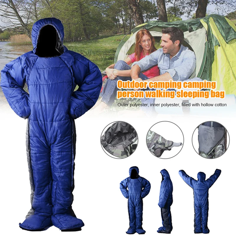 Free Shipping  Newly High Quality Adult Lite Wearable Sleeping Bag Warming for Walking Hiking Camping Outdoor YA88