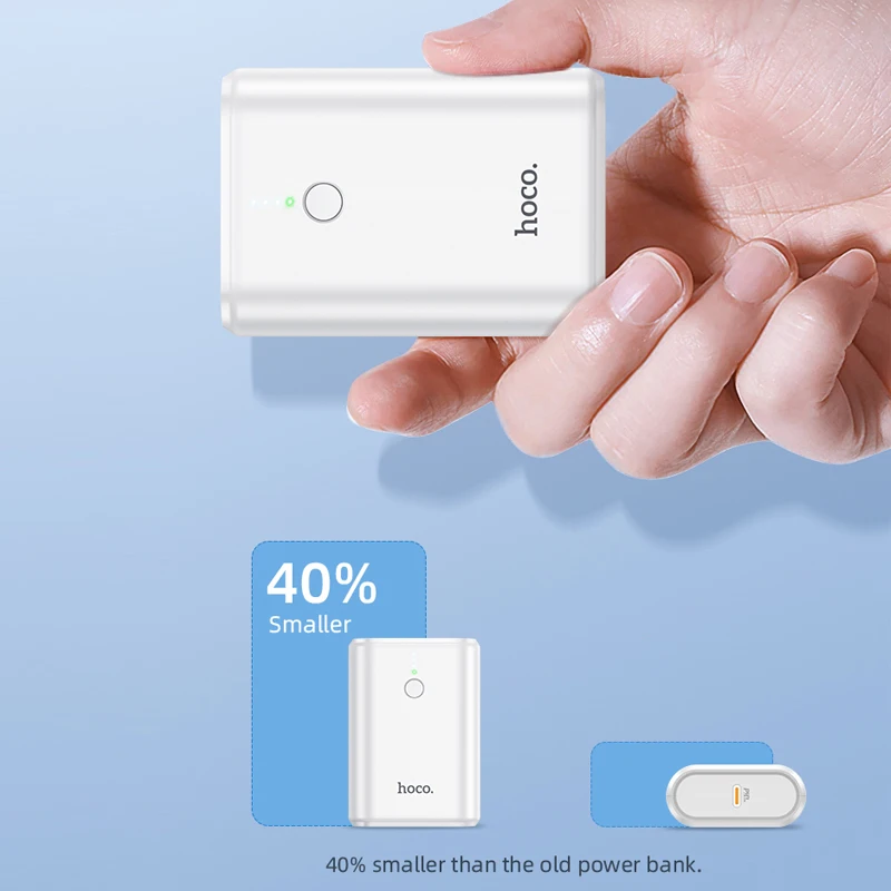 Беспроводное зарядное устройство hoco QC3.0 + PD 20 Вт LED Power Bank 10000 мАч портативный