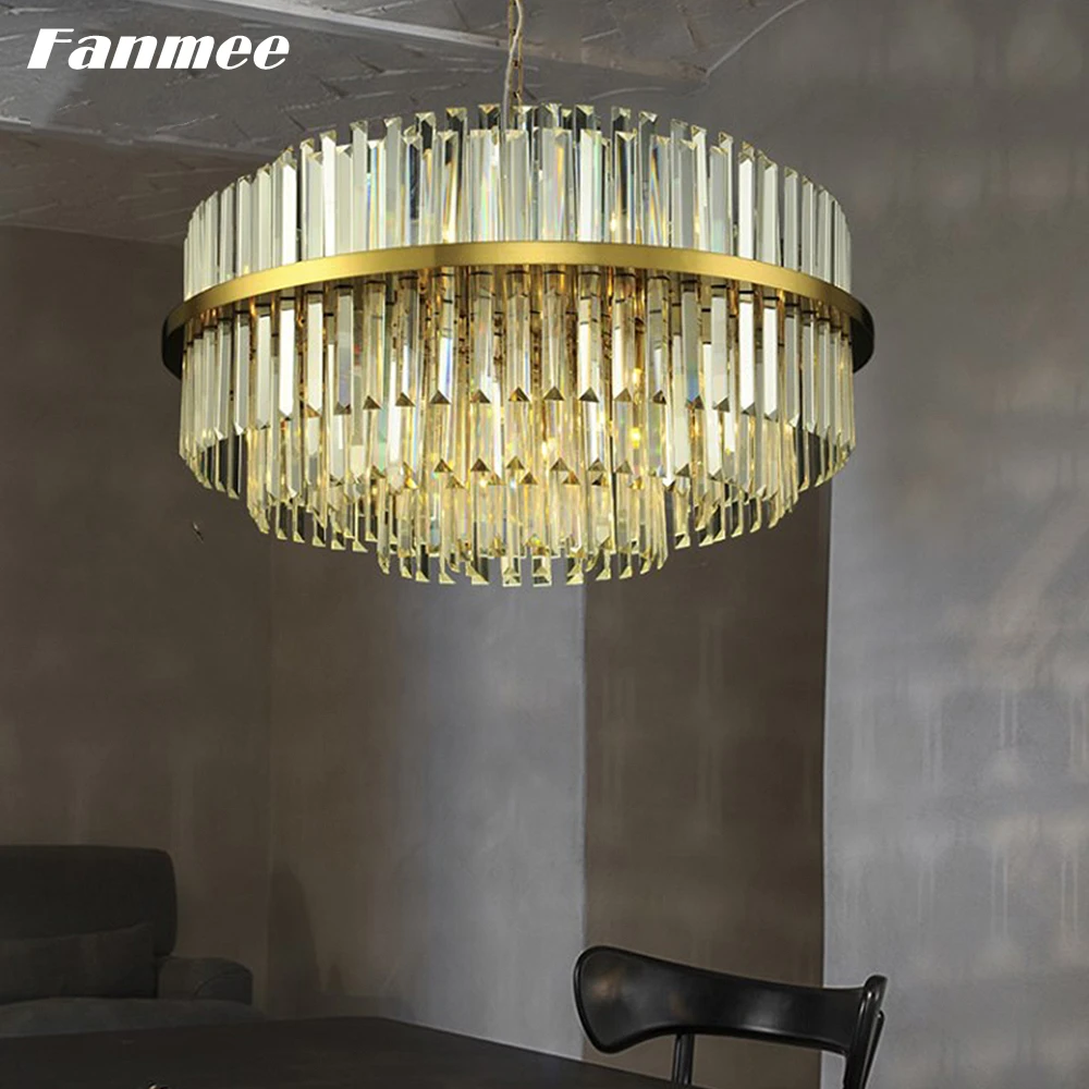 Постмодернистские прозрачная Хрустальная люстра светильник светодиодный