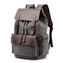 Vintage Canvas Backpack 2022 New Laptop Bags College School Rucksack Men's Fashion Canvas Travel Bags Large Capacity Knapsack