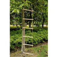 Playground Climbing Wooden Rope Ladder for Kids Indoor/Outdoor - 5.7 Feet Length, 30KG Load Bearing 1