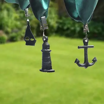 

4PCS Vintage Table Cloth Weights Heavy Duty Hanging Buckle Iron Windproof Tablecloth Weight Clip Pendant For Outdoor Picnic BBQ