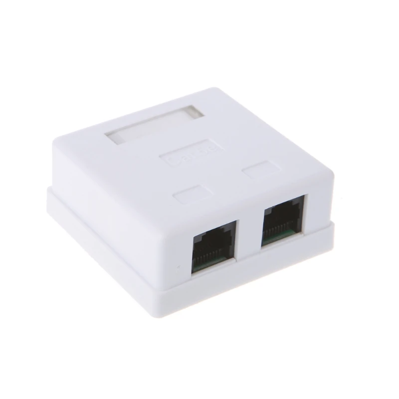 RJ45 Junction Box CAT6 Cat6e 8P8C Netwerk Connector 2-Poort Vrouwelijke-Vrouwelijke Desktop Verlengkabel Doos