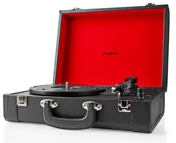 

✅Nedis turntable | 18 W | Briefcase | Black | Bluetooth.