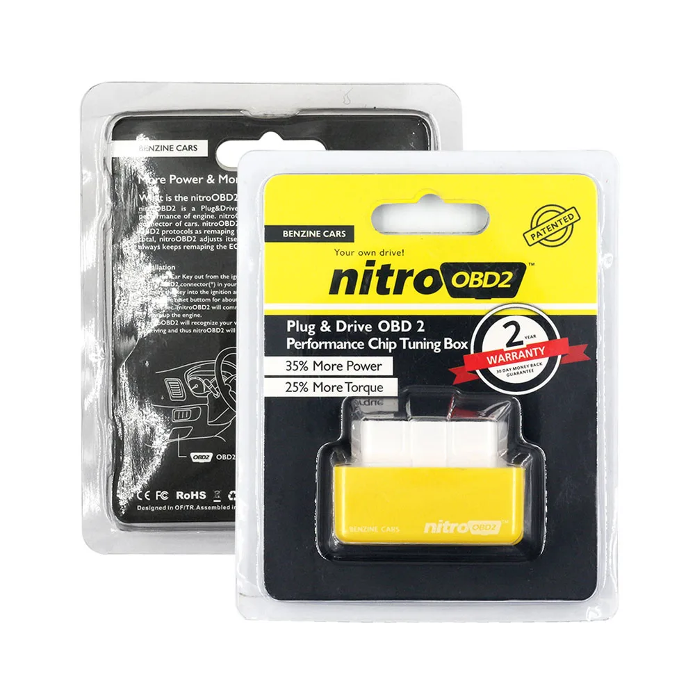 Yellow for Benzine Nitro OBD2 для бензиновые автомобили, работающие на бензине чип тюнинг коробка Nitro ECOOBD2 больше мощности и крутящего момента вилка и привод производительность увеличение мощности - Цвет: Yellow for Benzine
