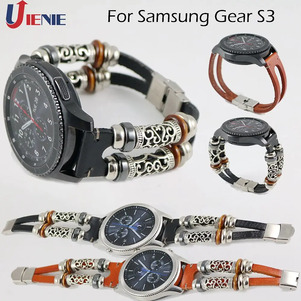 22 мм в стиле ретро с кожаным ремешком для samsung gear S3 Frontier Classic Galaxy Watch 46 мм умный Браслет сменный ремешок для Amazfit