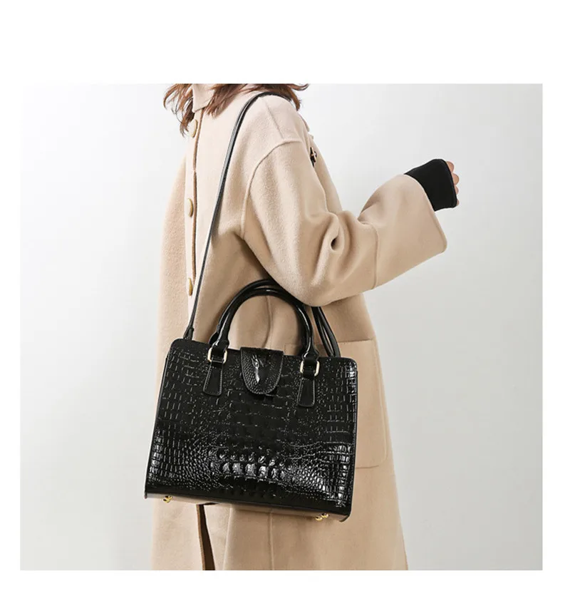 Sac a Main Femme de Marque de Luxe Cuir Для женщин сумка Высокое качество Классический с узором «крокодиловая кожа» Сумки из натуральной кожи сумки на плечо сумка-мессенджер