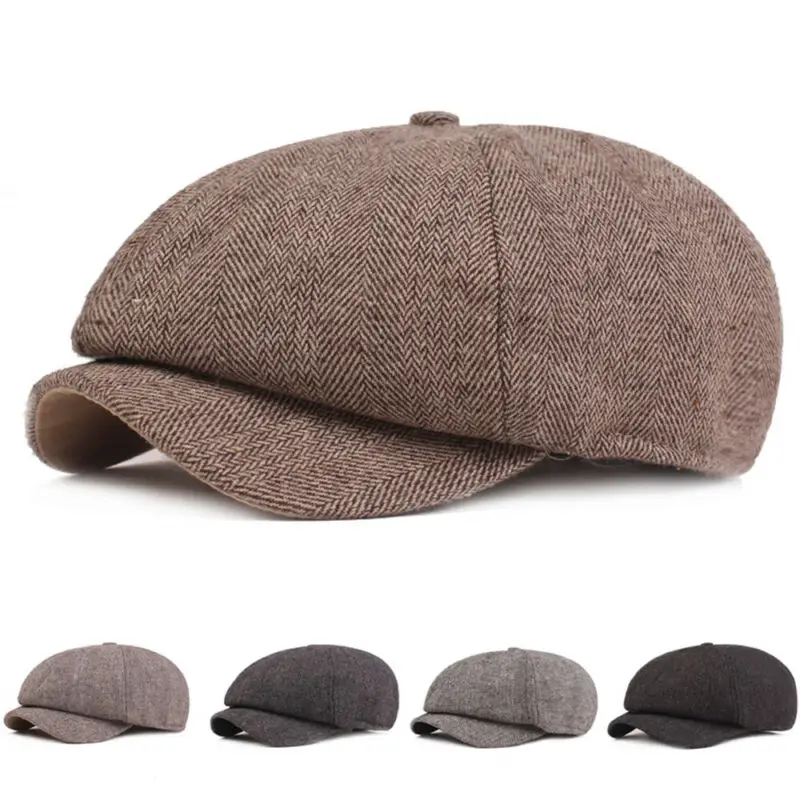 Newsboy Гэтсби, мужские береты, шапка, осень, новинка, винтажная, елочка, восьмиугольная шапка, Wo, мужская, повседневная, тыква, шляпа, гольф, плоский берет, шапки, подарки