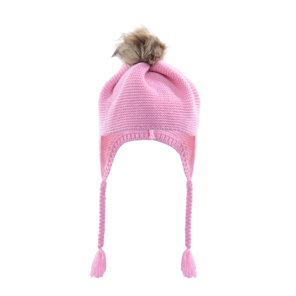 New Toddler Kids Girl&Boy Baby Infant Winter Warm Crochet Knit Hat Beanie Cap - Цвет: Розовый
