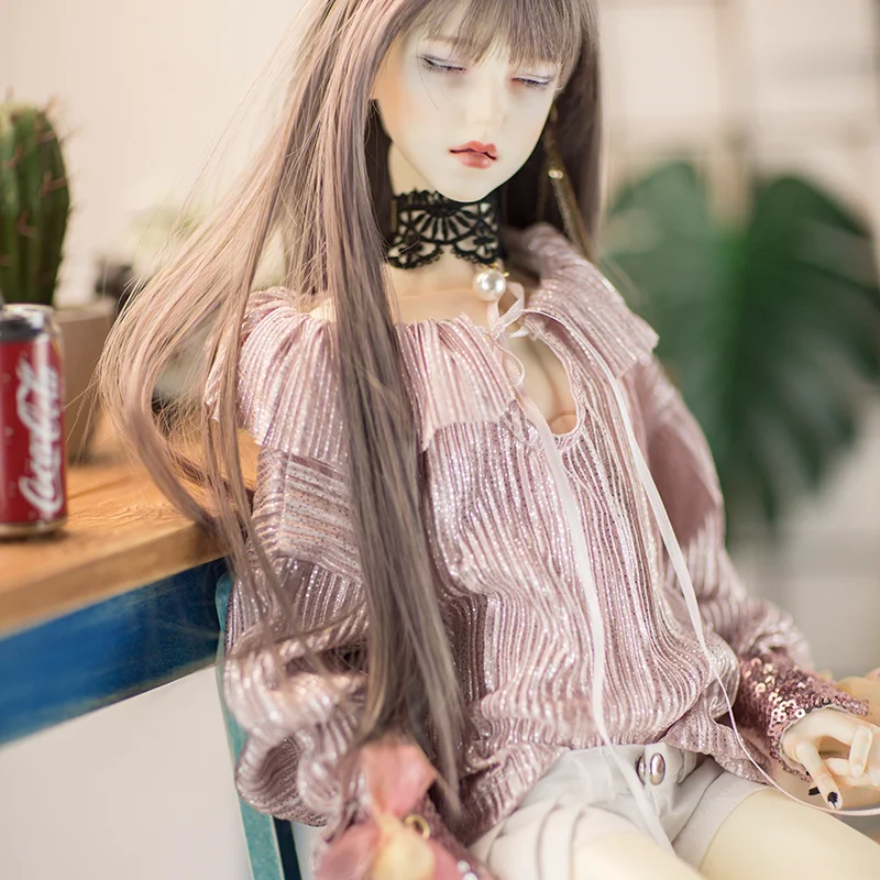 1 шт. Bjd Кукла Одежда сверкающая гофрированная рубашка на шнуровке Топ for1/3 1/4 msd17 дядюшка розовый/зеленый/синий куклы аксессуары