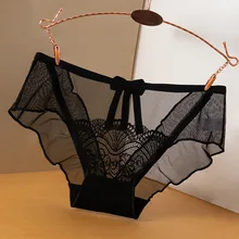 Giczi Sexy Women's Panties Erotic Underwear Temptation Transparent Lingerie Hollow Out Girl Briefs Net Yarn Lace Underpants Sale