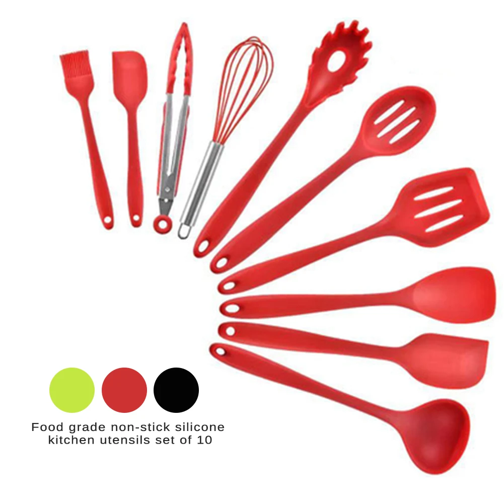  Silicone Kitchen Soup Spoon Cake Spatula Scraper Brush Butter Baking Tool Kitchen Cooking Utensils 