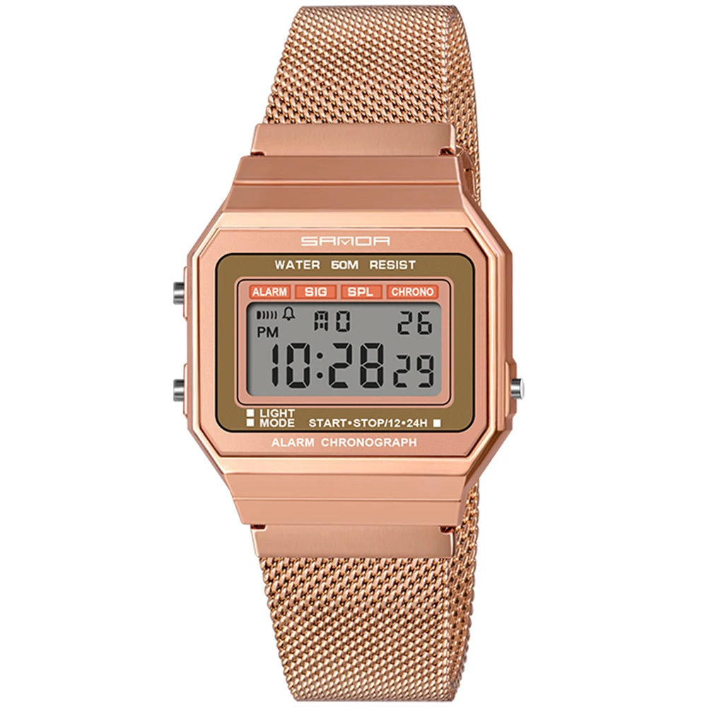 Часы наручные SANDA женские цифровые Роскошные ультратонкие водонепроницаемые