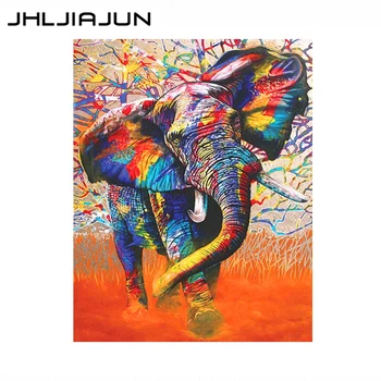 

painting by numbers African elephant animal abstract picture home wall decoration living room canvas unique gift